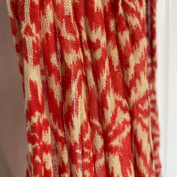 Cream white & Orange Scarf - Picture 1 of 3